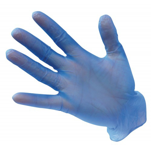 Gilmac Your Hospitality Supplies. Blue Vinyl Disposable Gloves