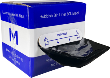 Picture of Black Biodegradable Rubbish Bags - 100/Dispenser