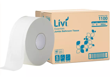 Picture of Livi Essentials Jumbo Toilet Tissue 2ply 300m (8/CTN)