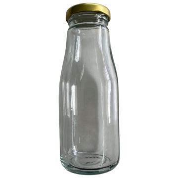 Picture of 250ml Glass Milk Bottle with Gold Twist Lid (EACH)