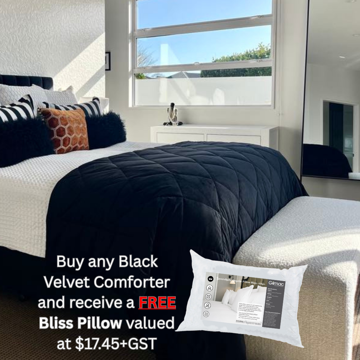 Picture of Serendipity Black Quilted Velvet Comforter 300gsm